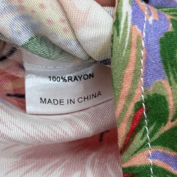 LF The Brand Womens Small Shorts Multicolor Floral Rayon Tropical Logo Cut Out - Picture 6 of 11